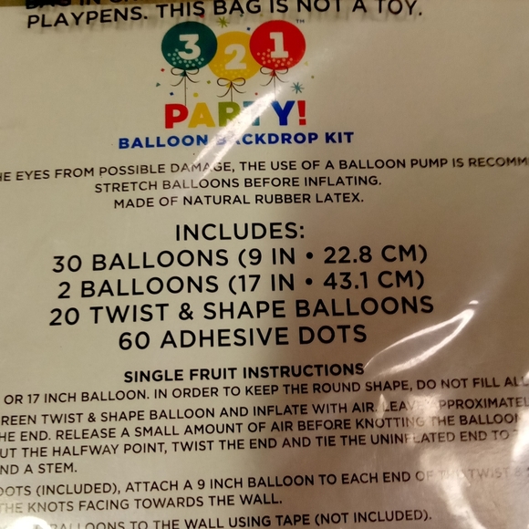 Party Balloons Backdrop Kit, includes 52 Balloons - Picture 3 of 3